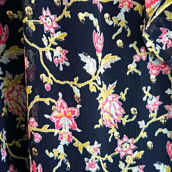 Loft navy flounce dress size M - Picture 4 of 12